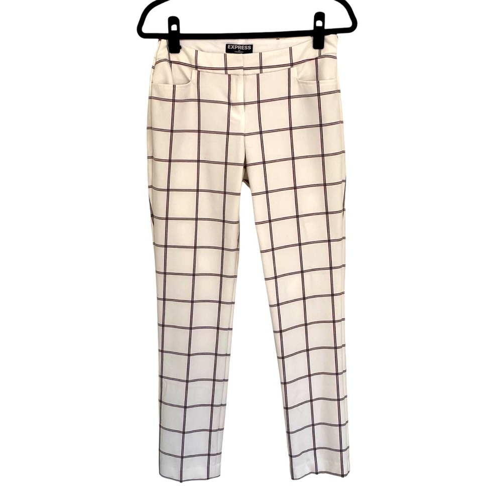 Express White and Black Checkered Pants